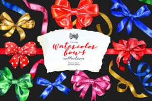 30 Watercolor Gift Bows and Ribbons Illustrations