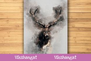Deer Watercolor Art Illustrations