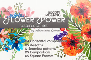 Flower Power Watercolor Pack Set and Illustrations