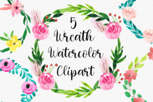 Flower Watercolor Wreaths Clipart