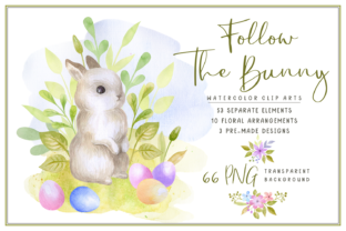 Follow the Bunny Watercolor Illustrations