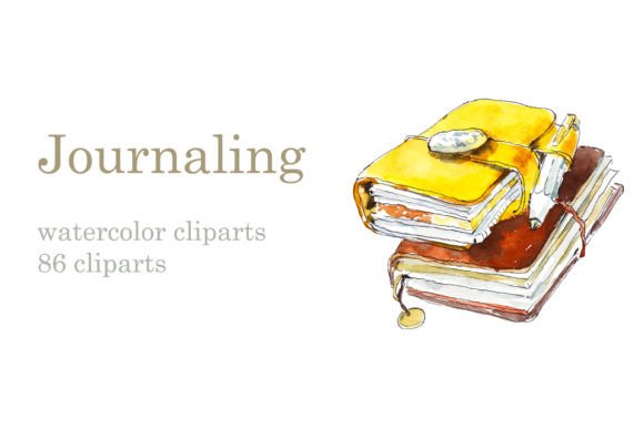Travelbooks Watercolor Clipart and Illustrations