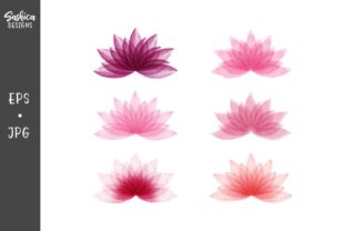 Watercolor Lotus Flowers Embroidery Design