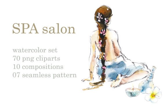 Watercolor SPA Salon Illustrations