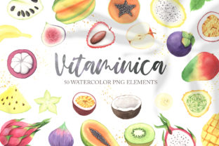 Watercolor Vitaminica Fruit Set Illustrations